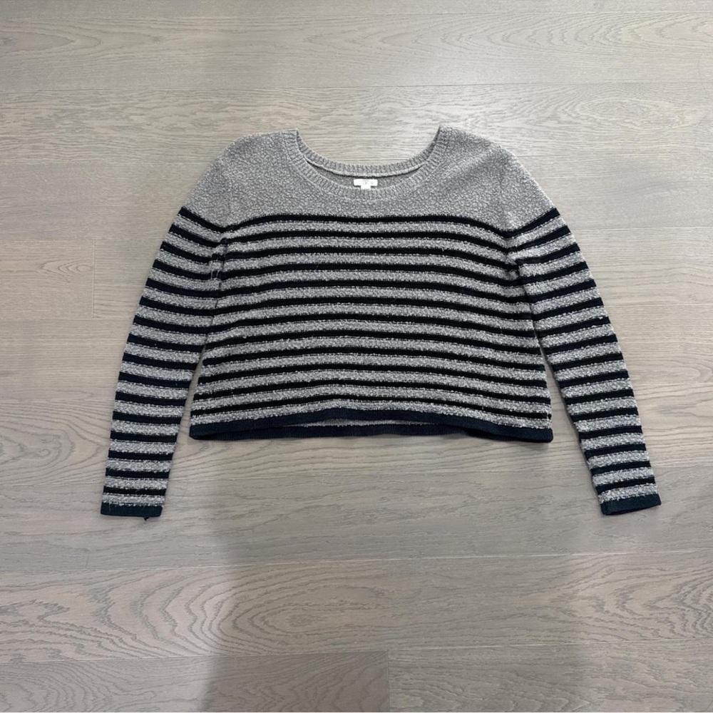 BP Black and Gray Striped Women's Sweater